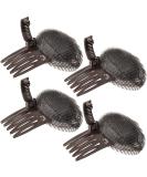 4 Pieces Puff Hair Head Cushion Invisible Fluffy Hair Pad Sponge Clip Front Hair Base Comb Bun Bump Up Volume Hair Base Invisible Fluffy Styling Insert Increase Hair Pad for Women Girls (Brown) - Buy Online on SooperMarket.com