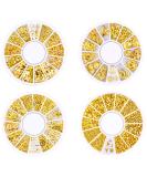 HQdeal Nail Art Studs 3D Decorations Gold Star Moon Sun Heart Beads - 800 pcs - Buy Online on SooperMarket.com