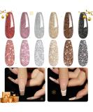 Beetles Gel Polish Reflective Glitter Gel Polish Set 6 Colors Holographic Glitter Gel Flash Dimond Sliver Gold Soak Off UV LED Spring Summer Glitter Nail Polish Black Red Manicure Kit - Buy Online on SooperMarket.com
