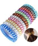 10 Pcs Spiral Hair Bobbles - Elastic Telephone Cable Hair Ties for Women & Girls - Traceless Assorted Colors - Buy Online on SooperMarket.com