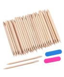 100 Pcs Orange Wooden Sticks Multifunctional Double-End Cuticle Pusher Tools for Nail Manicure Pedicure - Buy Online on SooperMarket.com