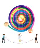 Qetlavee jump rope for multiplayer 5 m long jump rope jump rope children jumping rope children adjustable wooden spherical grip 7 colors rainbow individual - Buy Online on SooperMarket.com