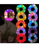 Anglecai LED Hair Scrunchies - 10 Colors Light Up Hair Bands with 3 Modes | Glow in the Dark Elastic Hair Ties for Women Girls - Buy Online on SooperMarket.com