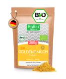 Raibu Golden Milk Powder Bio I Golden Milk 300g - Ashwagandha Kurkuma Latte Mix with coconut blossom sugar cinnamon ginger - Ayurveda gifts - Buy Online on SooperMarket.com