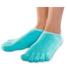 NatraCure 5-Toe Gel Lined Moisturizing Socks with Aloe & Shea Infusion - Hydrating Spa Socks for Soft, Smooth Feet - Ideal for Dry, Cracked Heels - Small - Buy Online on SooperMarket.com