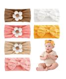 Uwiyo 6-Pack Baby Turban Headband Set | Soft Nylon Flower Loop Hairbands for Newborns & Toddlers - Buy Online on SooperMarket.com