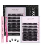 DIY Cluster Eyelash Extensions Kit with Lash Bond & Seal and Applicator 144 Pcs 0.10mm 56D 9-15mm Mixed Wide-stem Cluster Lash Individual Lashes Kit at Home 1 count (Pack of 1) 144P Eyelash Kit - Buy Online on SooperMarket.com