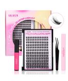 Calailis DIY Eyelash Extensions Set 156 D Curl Individual Lashes Adhesives Remover & Applicator Kit (DD509) | International Shipping - Buy Online on SooperMarket.com