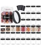36PCS 8OZ Plastic Jars with Screw On Lids - Refillable Round Containers for Cosmetics, Food, and Slime (Clear & Black) - Buy Online on SooperMarket.com