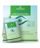 NOVEHA 60PCs Tea Tree Oil Eyelid & Lash Wipes | With Hyaluronic Acid, Green Tea & Chamomile For Blepharitis, Itchy & Stye Eyes, Individually Wrapped, Natural Eyelash Makeup Remover & Daily Cleanser 60 Count (Pack of 1) - Buy Online on SooperMarket.com