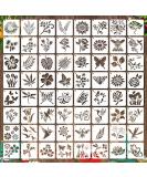 64 Piece Reusable Flower Plant Stencils for Painting on Various Surfaces - DIY Art and Craft Templates for Wood, Walls, Fabric, and More - Buy Online on SooperMarket.com