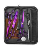 Wenshall Hairdressing Barber Hair Scissor for Professional Hairdressers Barbers Stainless Steel Hair Cutting Shears - for Salon Barbers Men Women Children and Adults (6.5" Purple) - Buy Online on SooperMarket.com