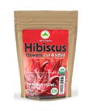 Organic Hibiscus Tea 1LB (16Oz) | Caffeine-Free Herbal Tea | 100% Certified Hibiscus Flowers | Bulk Resealable Bag | 200+ Cups - Buy Online on SooperMarket.com