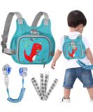 Toddler Harness Leash + Anti Lost Wrist Link, Accmor Dinosaur Baby Harnesses with Kids Leashes for Boys, Cute Child Walking Anti-Lost Holder Bracelet Strap Tether for Outdoor Keep Kid Close (Blue) Lake Blue Dinosaur - Buy Online on SooperMarket.com