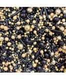 Black gold nude beige neutral Sprinkles for cupcake cookies cake edible toppers metallic pearls balls 100s and 1000s graduation decoration cake cupcake topper new year 20s 30s BLACK WIDOW - Buy Online on SooperMarket.com