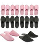 10 Pairs Disposable Home Slippers for Guests - Soft Washable Cotton Linen Spa Slippers Non-Slip & Breathable for Indoor Travel & Parties (Pink Gray - Buy Online on SooperMarket.com
