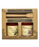 Melissokomiki Dodecanesse Honey Gift Set with Dipper (1 Thyme 130 g jar 1 Pine 130 g Wooden Dipper) - Buy Online on SooperMarket.com