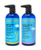 PURA D'OR Scalp Therapy Shampoo & Healing Conditioner Set (16oz x 2) For Dry, Itchy Scalp - Hydrates & Nourishes Hair with Tea Tree, Argan Oil & Biotin, All Hair Types, Men Women (Packaging May Vary) - Buy Online on SooperMarket.com