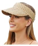 Women's Hand-Woven Straw Sun Visors - Stylish Beach Hats for Sun Protection - Buy Online on SooperMarket.com