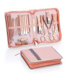 Coolzon 26-Part Professional Manicure Set | Stainless Steel Nail Tools for Manicure & Pedicure | Advanced Zip Pocket Design | Rose Color - Buy Online on SooperMarket.com