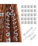 28 pieces dreadlocks jewelry adjustable metal cuffs braid hair jewelry hair spiral clips dreadlocks pearls braid hair jewelry for men and women (silver) suitable (silver) - Buy Online on SooperMarket.com