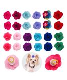 JpGdn 24 Pcs Dog Hair Bows Flowers with Rubber Bands Handmade Topknot Hair for Small Medium Puppy Doggies Kitten Cats Grooming Accessories - Buy Online on SooperMarket.com