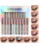 LANGMANNI 10 Pcs Liquid Glitter Eyeshadow Metallic Shimmer Glitter Eyeshadow Sweatproof Makeup Set  Matte Glitter Pressed All Highly Pigmented Blending Powder Perfect For Every Woman & Girl (10pcs) - Buy Online on SooperMarket.com