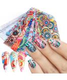 Holographic Nail Foil Transfer Stickers - Colorful Bohemian Designs for Manicure DIY - Buy Online on SooperMarket.com