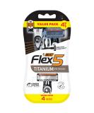 BIC Flex 5 Disposable Razors for Men, Sensitive Skin Razor For a Smooth and Close Shave, Portable Razors with 5 Blades, 4-Pack Disposable Razor Set - Buy Online on SooperMarket.com