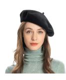ZLYC Wool French Beret Hat Solid Color Beret Cap for Women Girls Black - Buy Online on SooperMarket.com