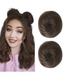 REECHO 2 PCS Mini Claw Clip in Messy & Cat Ears Hair Bun Extensions Wig Accessory Updo Hairpieces for Women Girls (Pack of 2-3" Straight Medium Ash Brown) Pack of 2 - 3" Straight Medium Ash Brown - Buy Online on SooperMarket.com