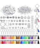 350Pcs Motivational Keychain Set with 50 Inspirational Charms, Leather Tassels, Keyrings, and Jump Rings - DIY Crafting Kit - Buy Online on SooperMarket.com