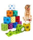Aurorayer 12 pieces of self -adhering bandage dog vet combined elastic self -adhesive bandage 5cm*4.5m per roll cohesive pet vet wrap for cat dog horse leg glue association - Buy Online on SooperMarket.com