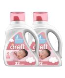 Dreft Stage 1: Newborn Hypoallergenic Liquid Baby Laundry Detergent (HE) Natural for Baby Newborn or Infant 64 Total Loads (Pack of 2) - Buy Online on SooperMarket.com