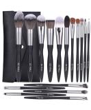 BS-MALL 16pcs Makeup Brush Set with Premium Synthetic Bristles - Ideal for Powder, Foundation, Blush, Contour, Concealers, Lips, and Eyeshadow - Black - Buy Online on SooperMarket.com