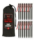 Wise Owl Outfitters Tent Stakes - Heavy Duty Camping Stakes for Outdoor Tent & Tarp - Essential Camping Accessories, Available in 12pk or 16pk Aircraft Aluminum - Buy Online on SooperMarket.com