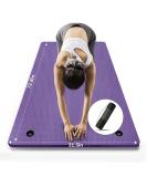 LFS 31.5 inch Hangable Yoga Mat - 10mm Extra Wide & Thick, Non-Slip Exercise Mat with Band & Yoga Bag - Purple - Buy Online on SooperMarket.com
