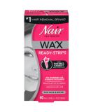 Nair Hair Remover Wax Ready-Strips For Face & Bikini 40 Wax Strips + 4 Post Wipes - Buy Online on SooperMarket.com