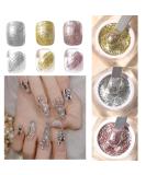 Buy 3 Boxes Glitter Gel Nail Polish | 3D Gold Silver Rose Gold Holographic Chrome for Salon & DIY Nail Art - Buy Online on SooperMarket.com