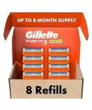 Gillette Fusion5 Power Mens Razor Blade Refills, 8 Count, Lubrastrip for a More Comfortable Shave 8 Refills - Buy Online on SooperMarket.com