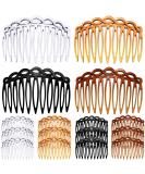 16 Pieces Women Hair Comb Accessories French Hair Side Combs Plastic Twist Decorative Comb Hair Clips Bridal Wedding Veil Teeth Hair Combs for Girls (Black, Transparent, Light Coffee, Dark Coffee) - Buy Online on SooperMarket.com