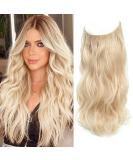 Secret Hair Extensions 12 Inch Bleach Blonde Invisible Wire Synthetic Hair Pieces for Women - Natural Wavy Hair Extension - Buy Online on SooperMarket.com