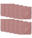Comfy Cubs Muslin Spitting Towels - 10 Pack Large 100% Cotton Extra Absorbent Soft 6 Layers - Mauve | International Shipping Available - Buy Online on SooperMarket.com