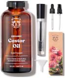 Bionoble Organic Castor Oil 50ml - 100% Pure Natural Cold Pressed - Lashes Eyebrows Body Hair Beard Nails - Vegan Cruelty Free - Glass Bottle + Pipette + Pump + Mascara Kit Castor + Mascara Kit 50 ml (Pack of 1) - Buy Online on SooperMarket.com