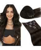 Buy Laavoo Real Hair Clip-In Extensions - Dark Brown 45cm 105g | 7PCS Double Drawn #2 - Buy Online on SooperMarket.com