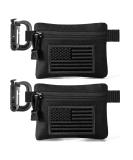 FRTKK Tactical Compact EDC Pouches - 2 Pack Military Molle Utility Organizer Coin Purse Keychain Credit Card Holder Waist Pack Black - Buy Online on SooperMarket.com