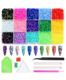15 Mixed Color Jelly Round 3mm Rhinestones with Storage Box - ZYNERY Flatback Rhinestones - Buy Online on SooperMarket.com