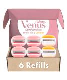 Gillette Venus Womens Razor Blade Refills, Venus ComfortGlide White Tea 4 Count and Venus ComfortGlide plus Olay 2 Count, 6 Total Refills 6 Refills, 4 White Tea + 2 Olay Coconut - Buy Online on SooperMarket.com