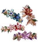 4PCS Colorful Vintage Flower Design Metal Small French Barrettes Hair Clasps Accessories Women - Buy Online on SooperMarket.com