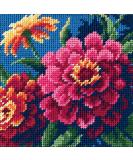 Dimensions Mini Needlepoint Kit 5"X5"-Zinnias Stitched In Thread -7213 - Buy Online on SooperMarket.com